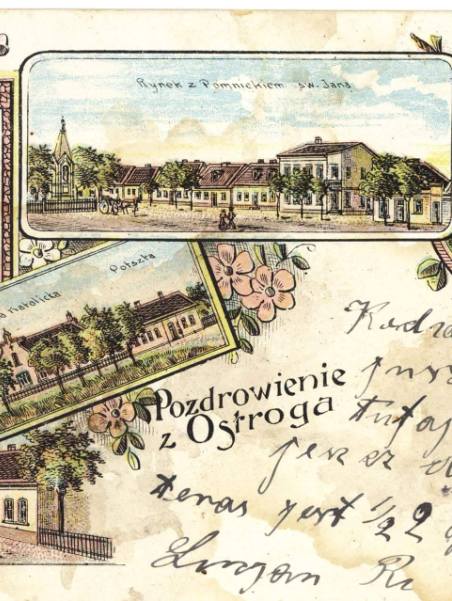 Ostroróg-ok-1904-Rynek-kościół-szkoła-katolicka-szkoła-ewangelicka-biuro-burmistrza-1.jpg